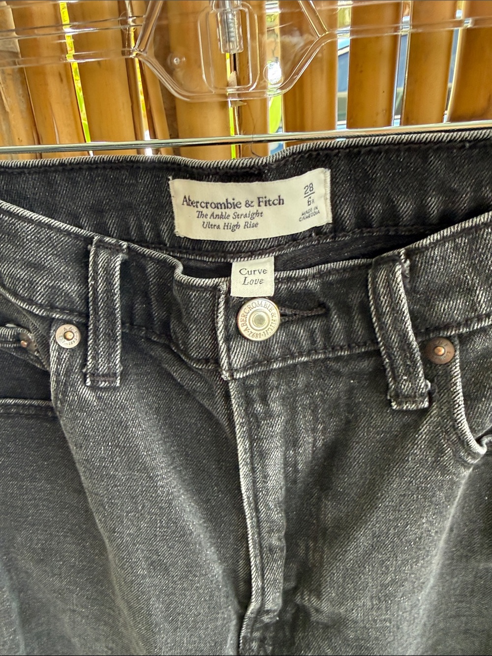 Abercrombie & Fitch Women's Slim Straight Jeans in Washed Black